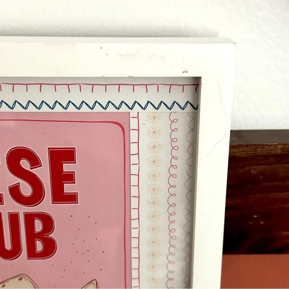 Cheese Club Poster Weeknights 7pm-Late Cheese Lovers Kitchen Framed Art Print